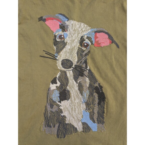MINI BODEN Green Dog Super Stitch Embroidered Long Sleeve Shirt Kids Boys 7-8 - Picture 3 of 8